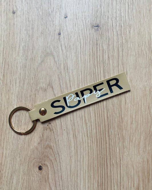Porte-Clés « SUPER PAPI » 🩶